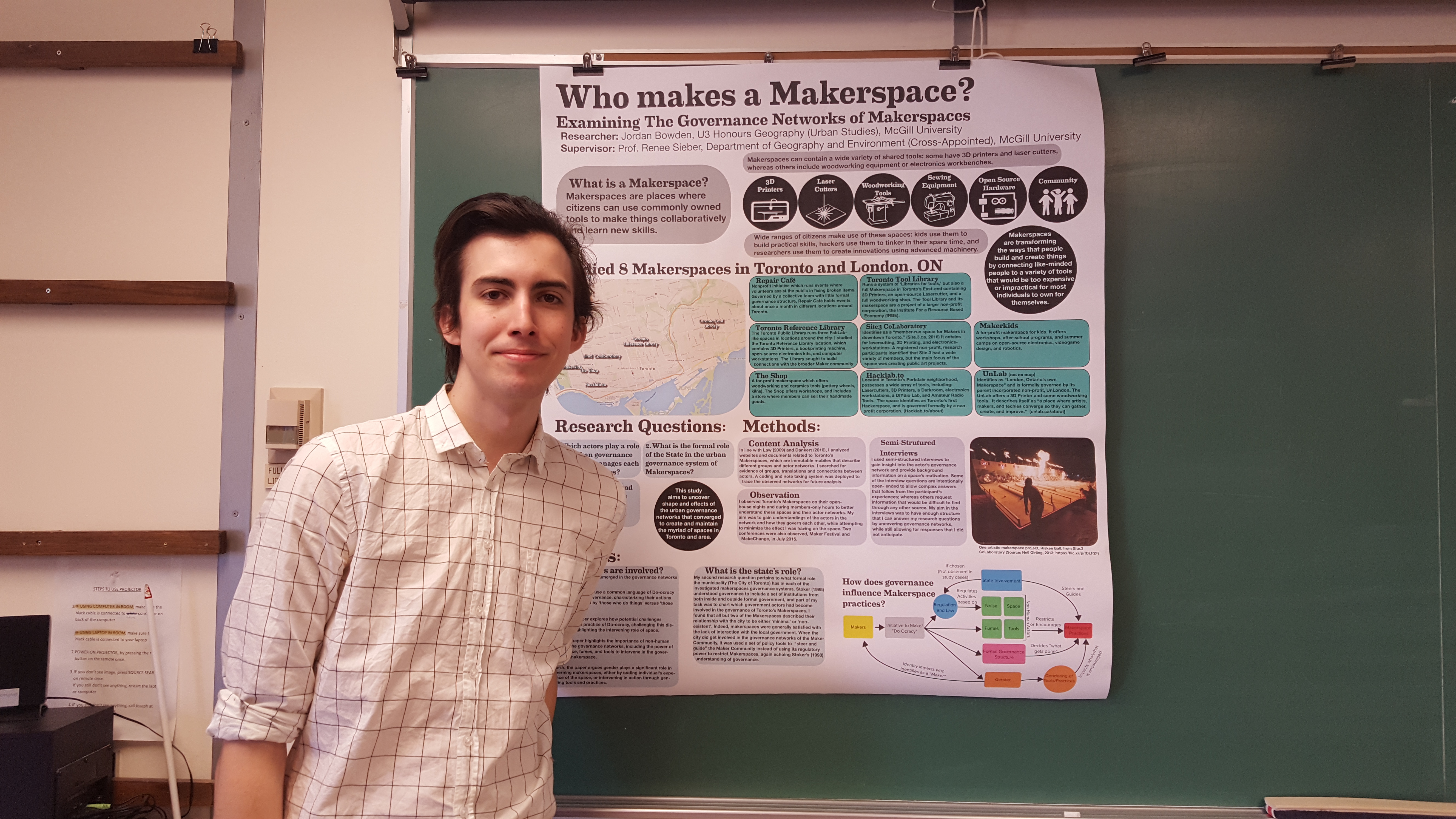 A McGill University undergraduate has undertaken unique research on the governance of Toronto's Makerspaces as his honours thesis project.