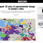 Screenshot of Maclean's feature on changing cities